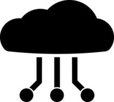 Black cloud sharing in flat style. vector