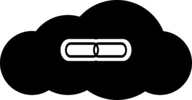 Link in black cloud. vector