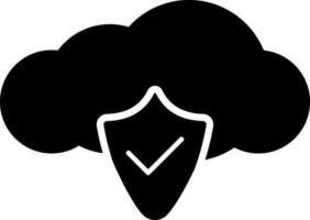 negro nube almacenamiento datos proteccion. vector