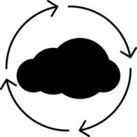 Cloud rounded circular by arrow. vector