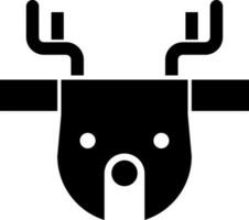 Glyph icon of Reindeer face in flat style. vector