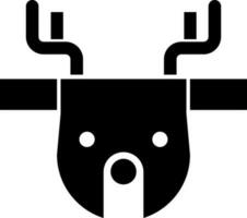 Glyph icon of Reindeer face in flat style. vector