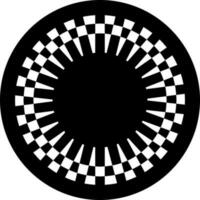 Black and White cassino chip icon. vector