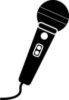 Black microphone on white background. vector