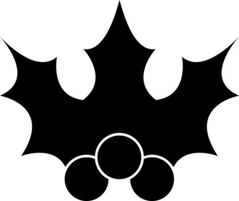 Black holly with leaves on white background.