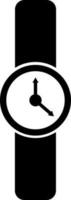 aislado reloj de pulsera icono en negro y blanco color. vector