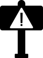 Black and White danger sign on board or caution icon. vector