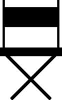 Camping chair icon in black color. vector