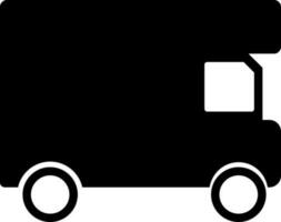 aislado autobús icono en negro y blanco color. vector