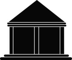 Black and white home in flat style. vector