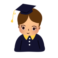 Half body graduate character png