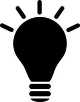 Lighting bulb or idea icon in black color. vector