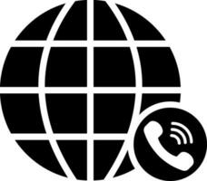 International call icon in Black and White color. vector