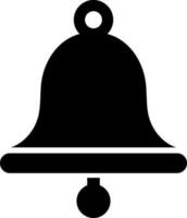 campana icono en negro color. vector