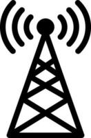 Signal tower icon in Black and White color. vector