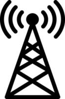 Signal tower icon in Black and White color. vector