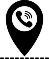 Phone call location tracking glyph icon or symbol. vector