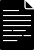 Blank note page icon in Black and White color. vector