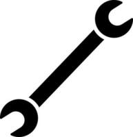 Wrench icon in black color. vector