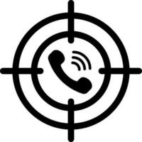 Phone call target glyph icon or symbol. vector