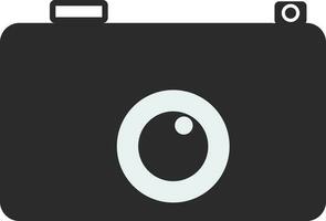 negro y blanco ilustración de un cámara icono. vector