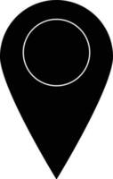 Blank map pointer in black color. vector