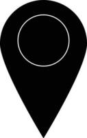 Blank map pointer in black color. vector