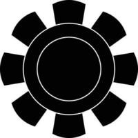 Camera settings cogwheel in black color. vector