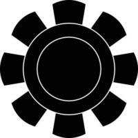 Camera settings cogwheel in black color. vector