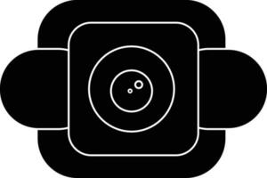 Black and White camera in flat style. vector