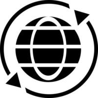 global redes icono en negro y blanco color. vector