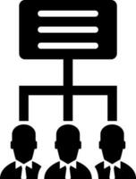 Hierarchical structure icon in Black and White color. vector