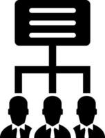 Hierarchical structure icon in Black and White color. vector