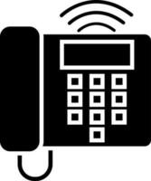 Black and White telephone icon in flat style. vector