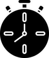 Isolated Black and White stop watch icon. vector