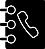 Flat style phonebook icon in black color. vector