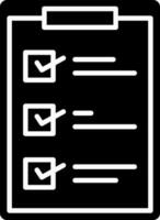 Black and White checklist icon in flat style. vector