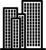 comercial edificio glifo icono o símbolo. vector