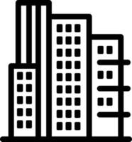 Black and White illustration of skyline icon. vector