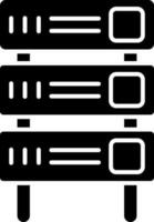 Black and White computer server icon in flat style. vector