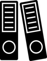 Black and white two binders icon. vector