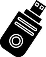 Isolated Black and White flash drive icon. vector
