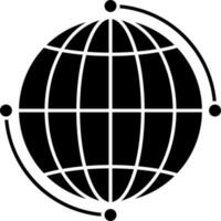 Illustration of a globe icon in flat style. vector
