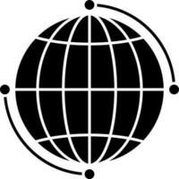 Illustration of a globe icon in flat style. vector