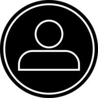 Black and white user icon in flat style. vector