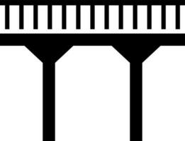 puente icono en negro y blanco color. vector