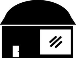 Black and White cafe icon in flat style. vector