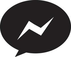 negro y blanco Facebook Mensajero logo. vector