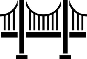 Golden gate bridge icon in Black and White color. vector