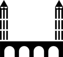 Flat style tower bridge icon. vector